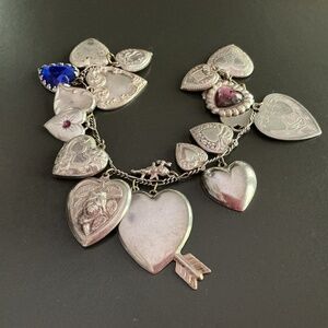 PIDIDDLY LINKS HEART CHARMS BRACELET